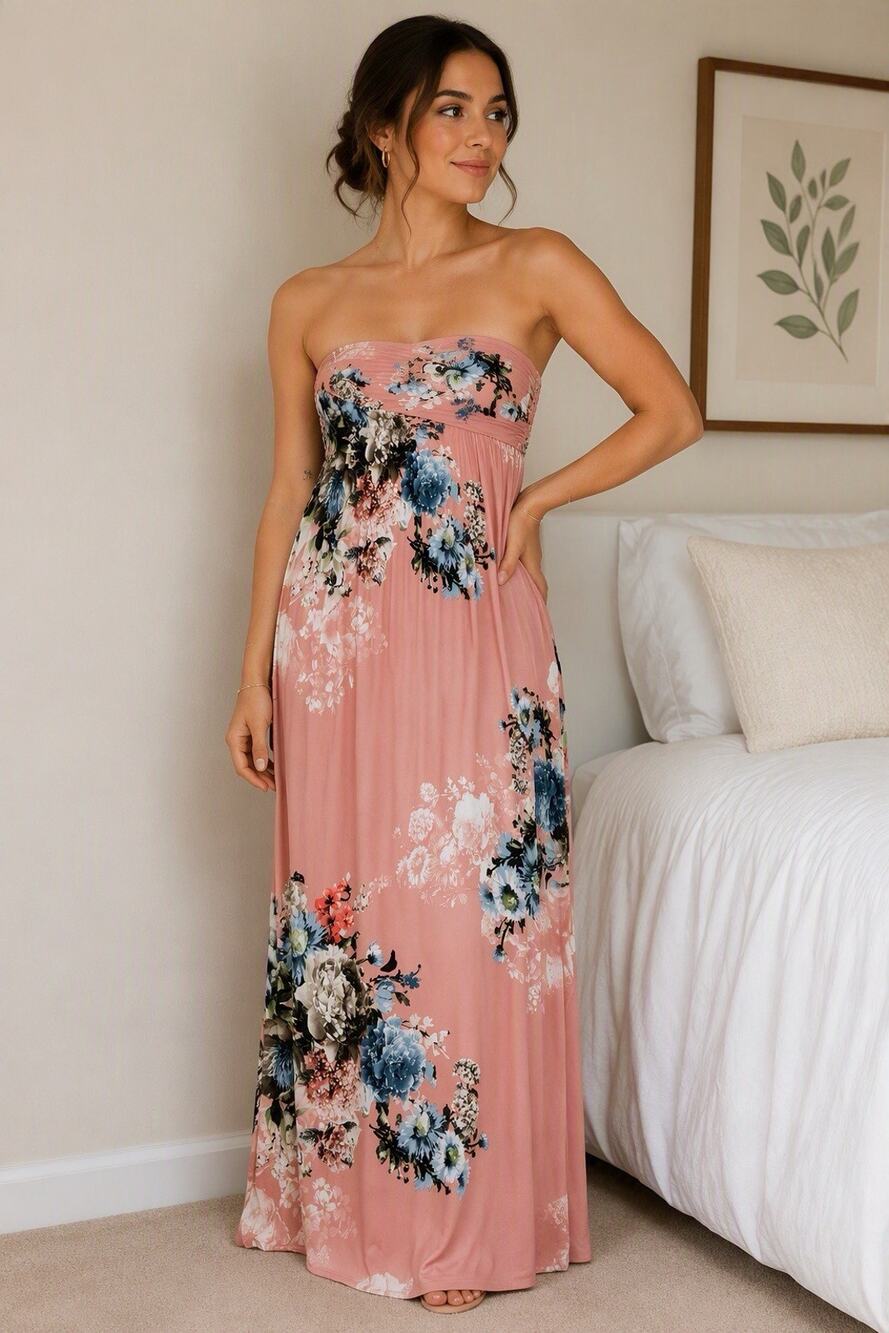 Jardin by Macris Womens Floral Maxi Dress Sleeveless Size M Boho